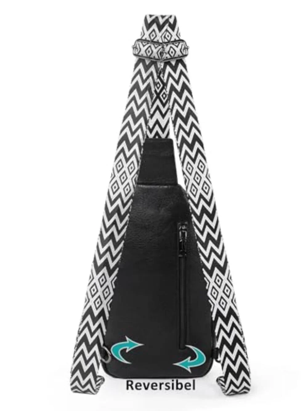 Faux Leather Crossbody Sling Bag with Adjustable Strap